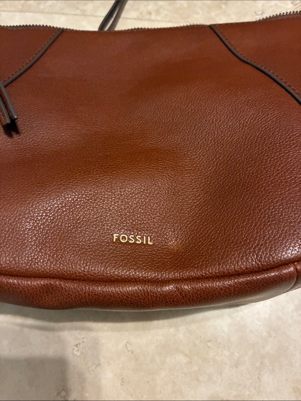 Fossil Brown Leather Shoulder Bag with Wallet & Card Case - Picture 4 of 10